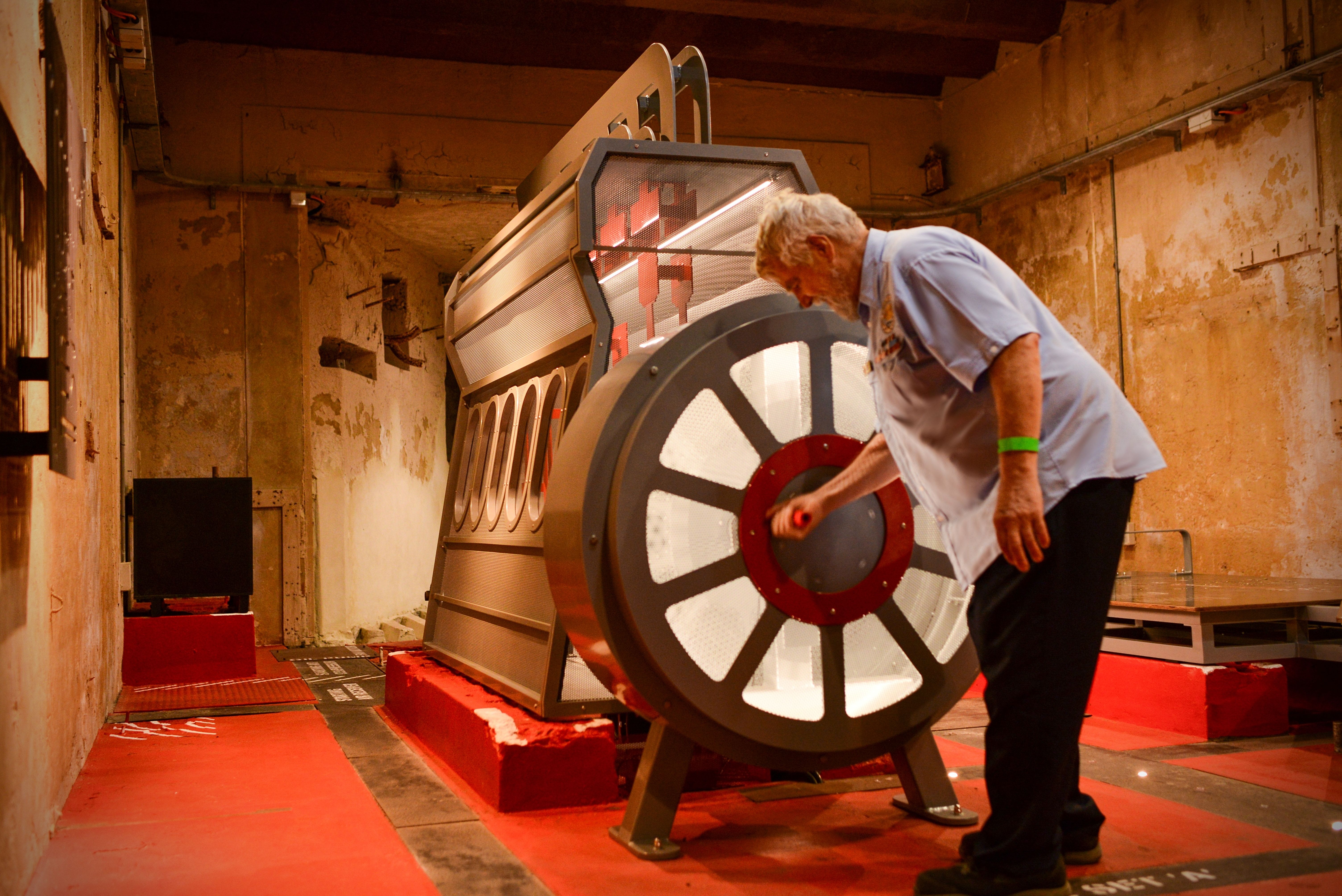 Volunteer using the Ghost Engine replica